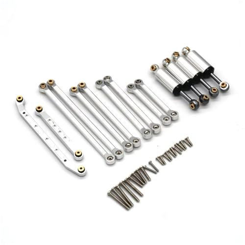 GTFRUQAS RC Ersatzteile Für FMS Für Fire Für Horse Für Eazyrc Für Arizona Für Bronx 1/18 Für Thunder Für Storm RC Fernbedienung Auto Metall Upgrade Zubehör Stoßdämpfer Trolley Set(Silver)