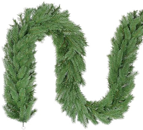 SALCAR Künstliche Weihnachtsgirlande – Naturgetreue grüne Tannengirlande, perfekte Grasgirlande für Innen- und Außenbereich – 5m