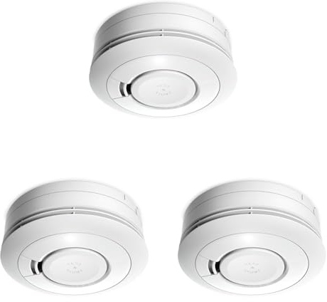 Ei Electronics Ei650W Rauchwarnmelder, Rauchmelder mit Batterie für 10 Jahre, optional funkvernetzbar, weiß (Packung mit 3)
