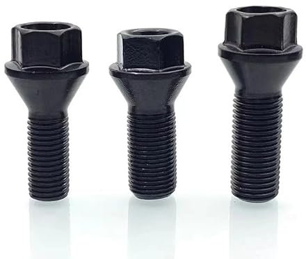 Radschrauben,Radmuttern,Radbolzen 4 stücke M12 X 1,5 M14 X 1,25 M14 X 1,5 Schwarz Rad Locking Lug Bolt Mutter Stahl 36136781151 Passend für BMW X3 x5 E70 E71 F20 F25 X5 X6(M12X1.5)
