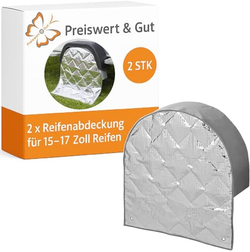 2 STK Reifenabdeckung Wohnmobil UV-beständig mit Ösen PVC 15-17 Zoll
