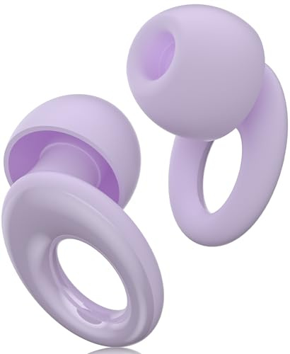 QWH Ear Plugs, Noise Cancelling EarPlugs for Sleep Reusable Silicone Earplugs for Sleeping, Travel, Concerts, Flight, Deep Focus, 4 Pairs Ear Tip, 30db Hearing Protection