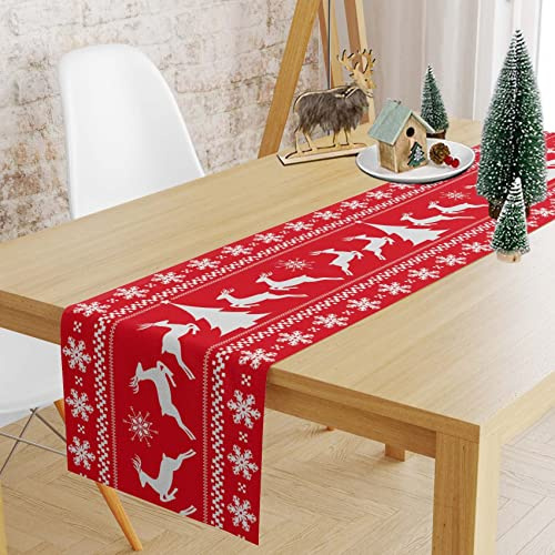 Tischläufer Weihnachten,Tischdeko Weihnachten für Party Deko 28x270 cm | Weihnachtstischläufer,Weihnachtsdeko Innen,Weihnachtsdeko,Saisonnal Winter Küche Tisch Dekoration