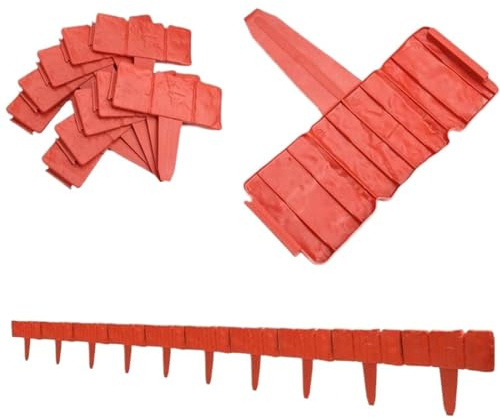 Gartenumrandung Ideen for Gartenzäune, Gartenzaun, Pflastersteinrand, Kunststoff-Pflanzenrand, Dekorationen, Blumenbeetrand(Brick Red)