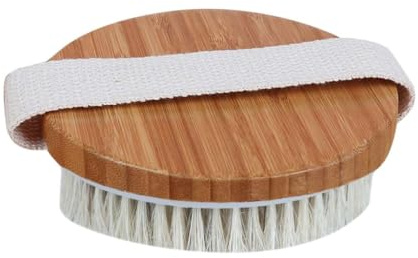 Rückenbürste aus Bambus, Natürliche Trockenbürste zur Peelingpflege | Beige, Mittlere Festigkeit und Sanftes Gefühl, für Körperpflege und Tägliche Anwendung