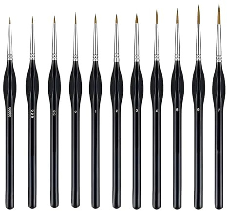 11 Pcs Detail Paint Brush Set, Fine Paint Brushes with Triangular Handles, Drawing Brush for Fine Detailing & Art Painting, Miniature Paint Brushes for Acrylic, Nail, Watercolor, Miniatures