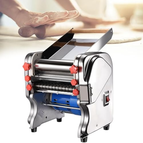 Elektrische Nudelmaschine, Nudelausrollmaschine Aus Edelstahl, 16/18/20 Cm, Multifunktional Nudelpresse Mit 3/9-Mm-Spaghettischneider FüR Fettuccine, Lasagne Und Tagliatelle(FKM160)