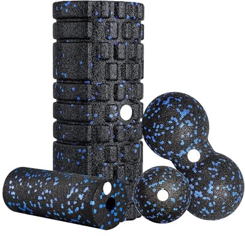3D Faszienrolle Set Foam Roller Faszien Set mit Faszienball Mini Faszienrolle Klein und Duoball für Yoga Faszien Training von Muskeln
