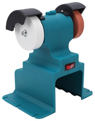 YWBL-WH 200-W-Mini-Tischschleifer, Schwingschleifer mit 2 X 4-Ah-Akkus und Schleifscheiben, Passend für 18-V- und 21-V-Schleif- und Poliermaschinen (EU-Stecker)