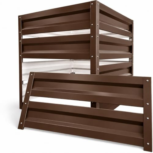 Botanic Metall Komposter 1000 L XXL Gartenkomposter aus verzinktem Stahl mit Entnahmeklappe, Braun, 100 x 100 x 100 cm, für Gartenabfälle und Bioabfall