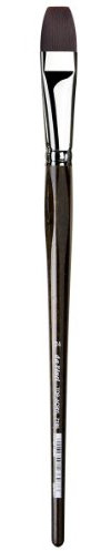 da Vinci Oil & Acrylic Series 7185 Top Acryl Paint Brush, Flat Red/Brown Synthetic with Long Ergonomic Handle, Size 24