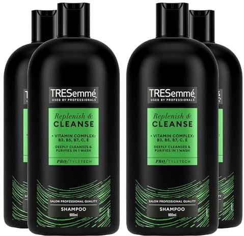 TRESemmé CLEANSE und Renew Deep Cleansing Shampoo, 4er Pack (4 x 900 ml)