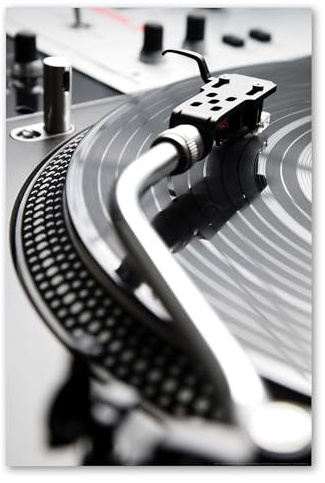 Postereck - 0228 - Turntable, Schwarz Weiss Musik DJ Schallplatte - Wandposter Fotoposter Bilder Wandbild Wandbilder - Poster - 4:3-81,0 cm x 61,0 cm