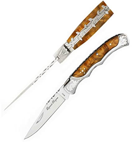 Laguiole Taschenmesser 4165 'Baroque' Blade à la main avec Burl bois de rose.