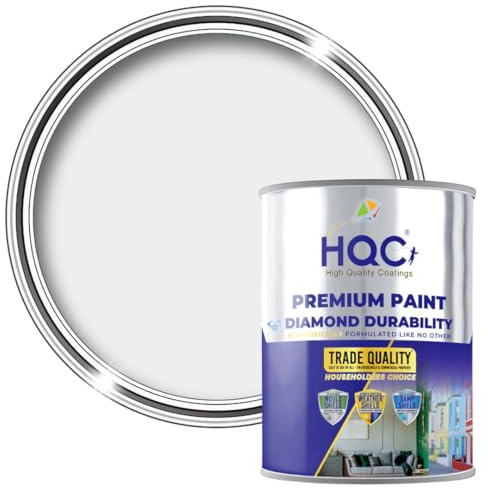 HQC Anti Mould Paint, Mould Resistant, Light Grey - 2.5 Litre | Waterproof Stain-Blocking Interior/Exterior, Anti-Bacterial