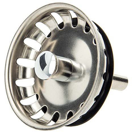 tecuro - Tapón de desagüe, diámetro de 54 mm, con barra de guía metálica de 8 mm y bola