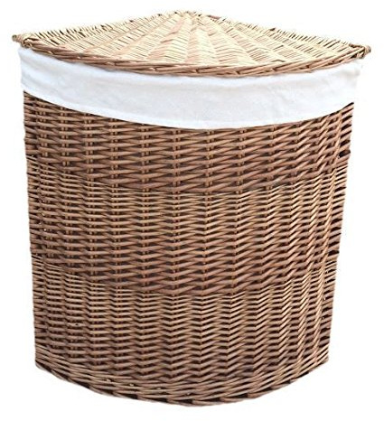 Red Hamper Large Light Steamed Corner Laundry Baskets with White Lining