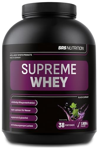 SRS Muscle - Supreme Whey XXL, 1.900 g, Schwarze Johannisbeere | Hydro-optimized Whey Protein | für Wasser | mit Enzym Laktase und Pro-B Vitaminen | aspartamfrei | deutsche Premiumqualität