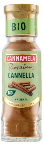 Cannamela - Linea Bionatura, Cannella macinata Bio, Confezione da 42g. Ideale per strudel e torte di mele, crema al mascarpone, gelato, brasati, confetture, vin brulè