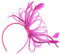 Caprilite Fascinator für Damen, groß, für Hochzeit, Rennen, Party, Netzhut mit Zapfen und Federn (Hoop-Haarband, Hut, Einheitsgröße, alle Jahreszeiten), fuchsia, 1 count (Pack of 1)
