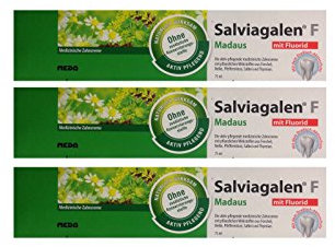 3x Salviagalen F Madaus (75 ml) - Medizinische Zahnpasta mit Fluorid | Zahnreinigung für empfindliche Zähne mit Dreifach-Aktivschutz