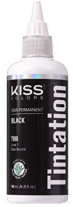 Kiss Tintation Semi Permanent Hair Colour With Argan Oil, Aloe Vera - Black T998ki