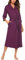 UNibelle Morgenamntel Lang Damen 3/4 Ärmel Sommer Hausmantel Robe Elegant Loungewear Sleepwear Sleeping gown leicht Kimono Bademantel weinrot L