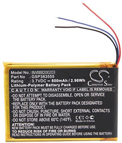 vhbw Batterie Compatible avec JBL Clip 2, 2 an, CLIP2BLKAM, CS056US Enceinte, Haut-parleurs (800mAh, 3,7V, Li-polymère)