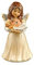 Goebel X-Mas Engels-Figur Kuschelzeit aus Steingut Mehrfarbig, Maße: 7,5cm x 7,5cm x 14cm, 41-539-07-1