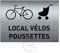 AUA SIGNALETIQUE - Plaque de porte Aluminium brossé imprimé AluSign - 210x150 mm - Double Face adhésif au dos (Vélos poussettes)