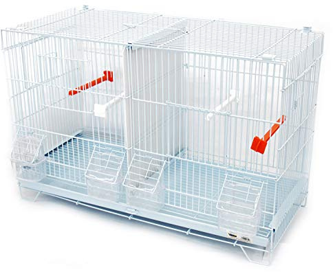 BPS Jaula de Incubación Jaula de Cría para Pájaros con Comedero Bebedero Saltador Cubeta Tamaño M/L (L: 60 x 26 x 40 cm) BPS-1305