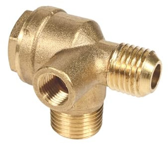 Luftkompressor-Rückschlagventil, Messing, 3-Wege-Innengewinde, Rückschlagventil, Schlauchverbinder, Werkzeug (3/8 Zoll x 14 mm x 1/8 Zoll)