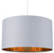 MiniSun | Large Modern Grey and Gold Drum Light Shade | Pendant Lights, Home Décor & Improvement Essential | 350cm Shade Width
