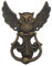 Nostalgischer Türklopfer Eule aus Gusseisen in Bronze-Optik |Türklingel Türglocke Türschelle | Antik Stil | 15,5x19x3 cm (9332)