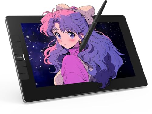 VEIKK VK1200 Tablette Graphique avec écran 11,6 Full HD 1920 x 1080 Tablette Graphique 6 Touches programmables avec 2 Stylet Passif 8192 Niveaux de Pression pour Windows Mac (VK1200V2)