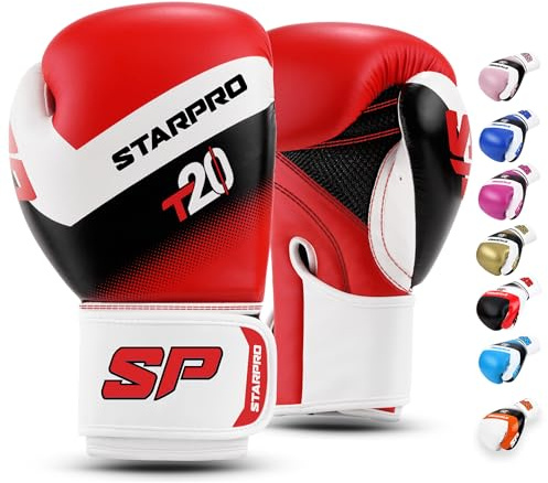 Starpro Boxhandschuhe Damen & Männer - 8oz 10oz 12oz 14oz & 16 oz | Boxhandschuh mit spritzgegossener Schaumpolsterung, breitem Klettverschluss und Hydra-Flow-Mesh für intensive Runden.