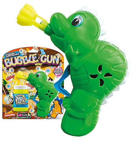 Bubble Gun - Dinosaurier von Deluxebase. Kinder-Tier-Seifenblasen-Spielzeug. Lustiges Seifenblasen Spielzeug, das Stunden Spaß durch Reibungskraft Macht