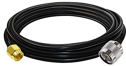 TUOLNK SMA Maschio a N Maschio Cavo coassiale coassiale RF RG58 Antenna Cavo coassiale a spirale Cavo di prolunga SMA maschio a N maschio per radio Wi-Fi/Antenna GPS/Dispositivo RF 16,4 piedi (5 M)