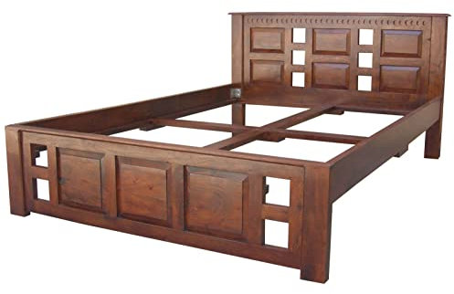 MASSIVMOEBEL24.DE Oxford Bett Classic 180x200#253 Akazie, Farbe:Dunkelbraun lackiert