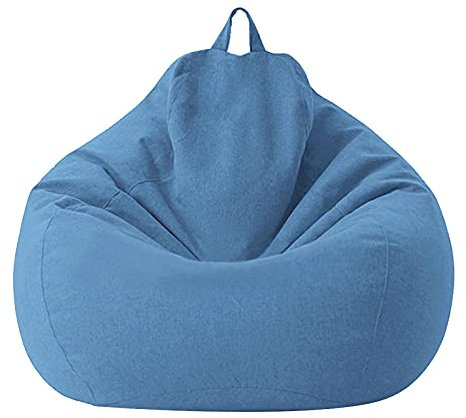 Fiacvrs Fodera per poltrona a sacco senza imbottitura, 100 x 120 cm, con cerniera, robusta custodia con cerniera, per adulti, bambini, ragazzi