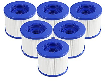 FFyan 6 Pack Swimming Pool Filter Replacement Hot Tube Water Health Wave Spa104mm PET+non-woven Fabric Compatible With Clever Spa,Reusable Hot Tub Filter Cartridge
