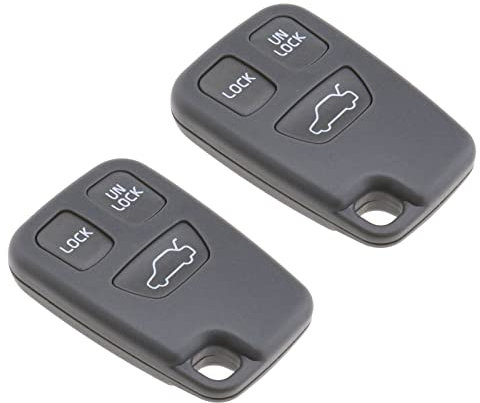 ECSiNG 2pcs 3-button Car Key Fob Case Replacement Housing Shell Smart Keyless Entry Remote Fob Case Shell Compatible with VOLVO 850 960 C70 S40 S60 S70 S80 S90 V40 V70 V90 XC70 XC9
