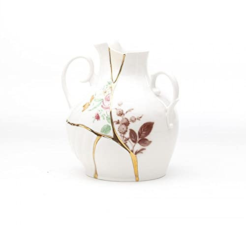 SELETTI Vaso Kintsugi in porcellana e oro