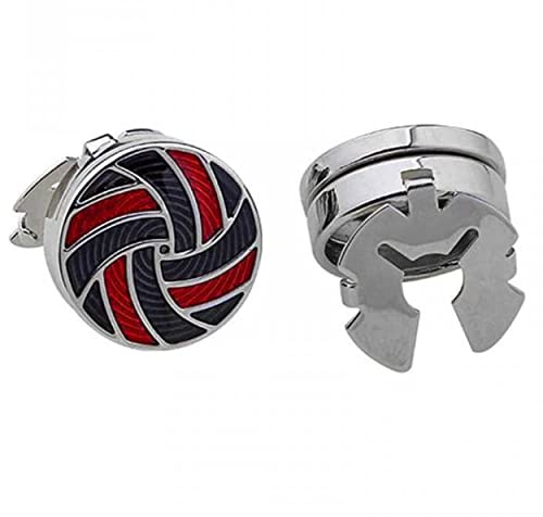 Couvre Bouton de Chemise Noir et Rouge | Cache Boutons de Manchette | Boutons de Manchette pour Chemises Homme | Cadeau Mariage Affaires en Acier inoxydable | Cache Bouton de Chemise Homme