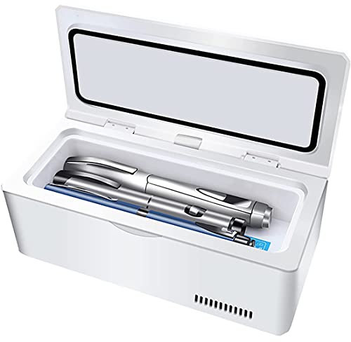 YIHEMEI Réfrigérateur à Insuline Portable, Voiture Réfrigérateur Réfrigéré,Mini Portable Petit Réfrigérateur Rechargeable(22.5cm*10.3cm*9.5cm),1*Battery