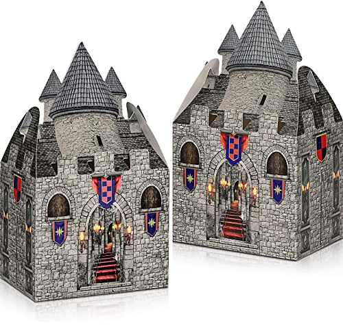 20,3 x 12,7 x 7,6 cm, mittelalterliche Burg, Karton, Schloss, Halloween, Ritter, Mottoparty, Zubehör, DIY-Box für Karneval, Mittelalter-Party, Geburtstag, Babyparty, Tafelaufsatz (24 Stück)