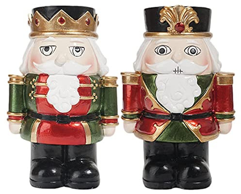 14 cm Nussknacker-Soldaten-Kerzenhalter, 1/2 Stück, Premium-Weihnachten, traditionelle Nussknacker-Figuren, Teelichthalter für Zuhause, Kamin, Abendessen, festliche Party-Dekorationen