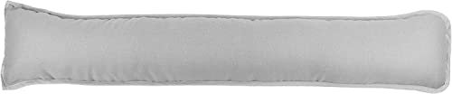 Plain Dyed Fabric Draught Excluder Stopper Cushion Heavy Door Draught Stopper Polycotton 92 x 20cm - Silver