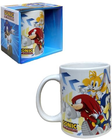 CARTOON Sonic Knuckles Tails Keramiktasse für Kinder 350ml Becher in Box