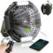 ZWOOS USB Camping Ventilator, 10400mAh Wiederaufladbar Tisch Wand/Leise Ventilator mit 4 Geschwindigkeitsstufen Verstellbaren Tischventilator mit LED-Licht für Outdoor Picknicks, Angeln